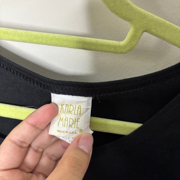 Karla Marie Black Cat Vintage Midi Shirt Dress Sz M - Picture 6 of 12